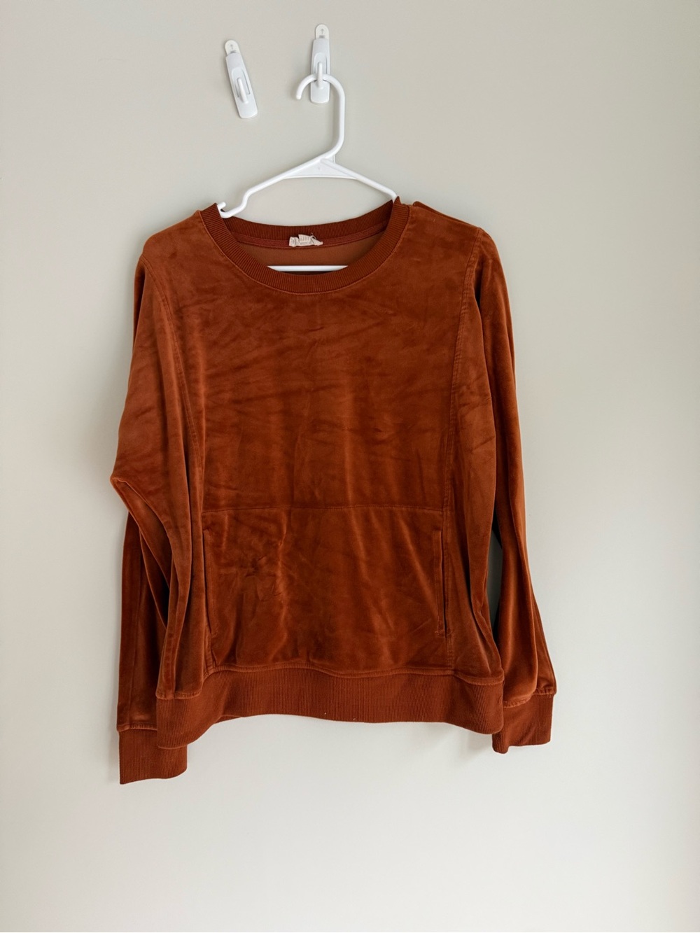 Jane and Delancey Rust Velvet Crewneck Sweatshirt